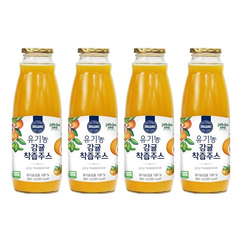자연원 유기농 감귤 착즙 주스, 980ml, 4개