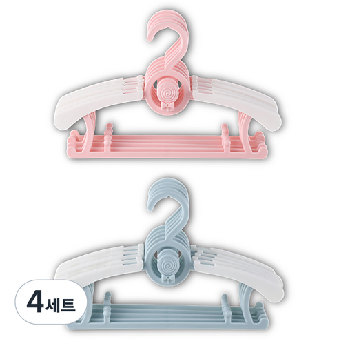 잇곰 미끄럼방지 아동용 옷걸이 2종 x 5p 세트, 핑크, 블루, 4세트