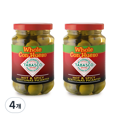타바스코 홀 그린 올리브, 340g, 4개