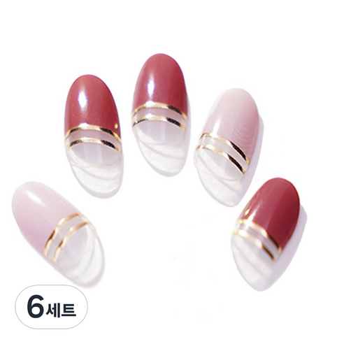 엔젤리 프리미엄 젤 네일 아트 스티커 세트, 6세트, 스테이 핑크