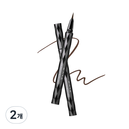 케이트 슈퍼 샤프 라이너 EX 3.0 0.6ml, BR 1 내추럴 브라운, 2개
