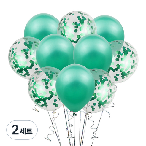 그래다다 파티 장식 풍선 10p 세트, 그린, 2세트