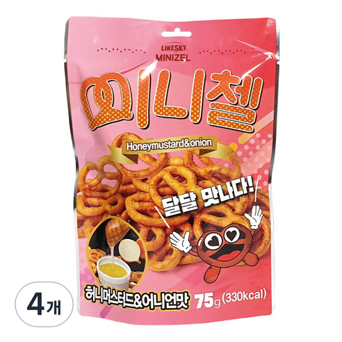 하늘처럼 미니 프레첼 허니머스터드 앤드 어니언, 4개, 75g