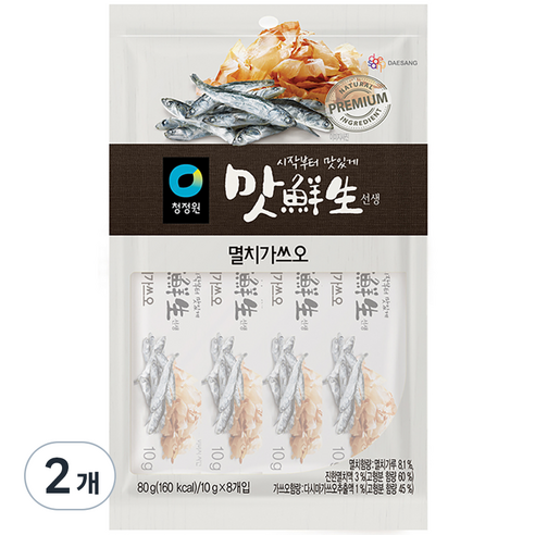 대상 청정원 맛선생 멸치 가쓰오 스틱, 80g, 2개