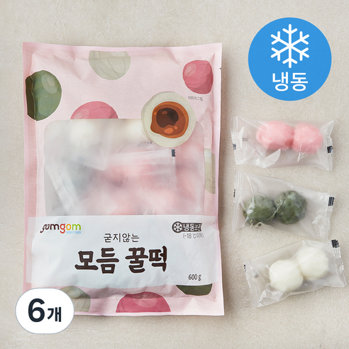 곰곰 굳지않는 모듬 꿀떡 (냉동), 600g, 6개
