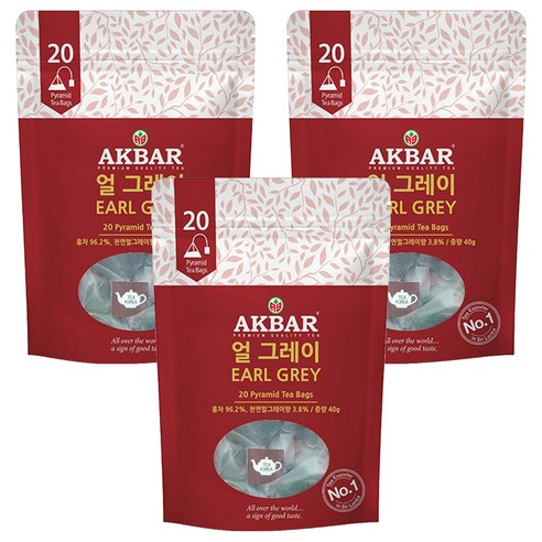 아크바 얼그레이 피라미드 티백, 2g, 20개입, 3개