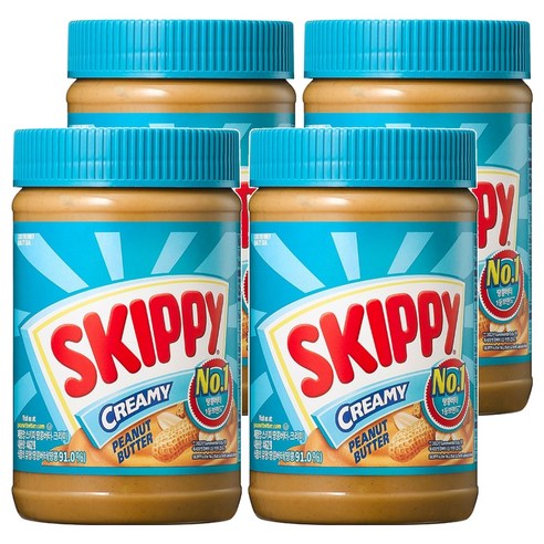 스키피 크리미 땅콩버터, 462g, 4개