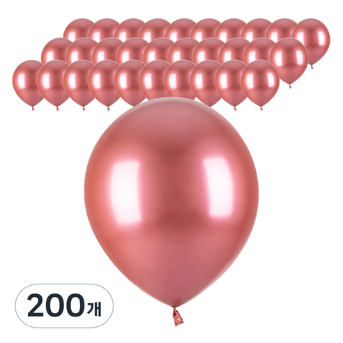 파티팡 크롬벌룬 라운드 30cm, 핑크, 200개