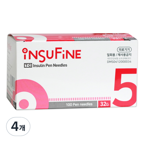 태창 인슐린 펜니들 32G 5mm, 100개입, 4개