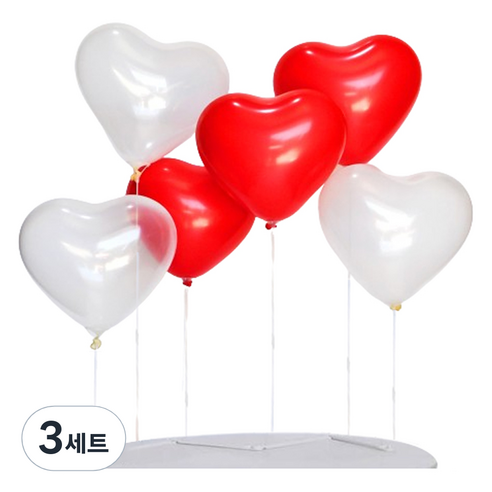 파티쇼 풍선스탠드 하트 세트, 레드, 3세트