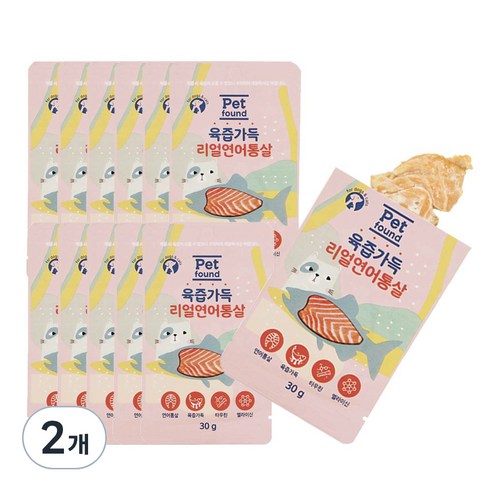 펫파운드 반려동물 육즙가득 리얼통살 간식, 연어, 360g, 2개