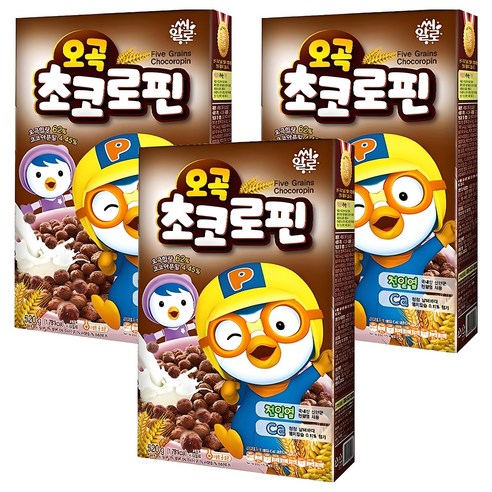 씨알로 뽀로로 오곡 초코로핀 시리얼, 520g, 3개