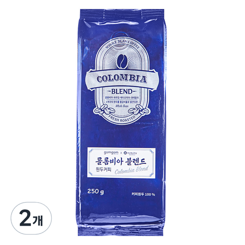 곰곰 콜롬비아 블렌드 원두, 홀빈(분쇄안함), 250g, 2개