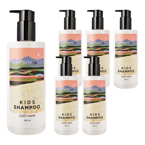 [몽프라]키즈 샴푸(500ml)-플러피파우더, 6개, 500ml