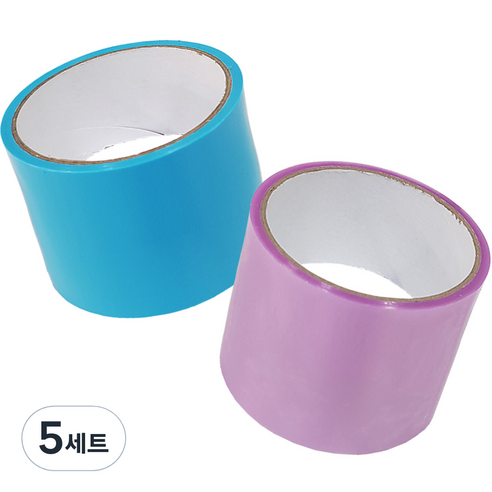 아가플러스 롤링 쫀득말랑볼 테이프 유광 6cm x 10m 2종 세트, 보라, 파랑, 5세트