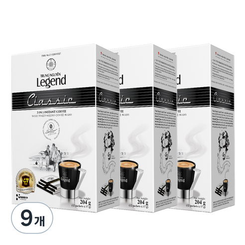쭝웬 레전드 3in1 클래식 커피믹스, 12개입, 9개, 17g, 17g