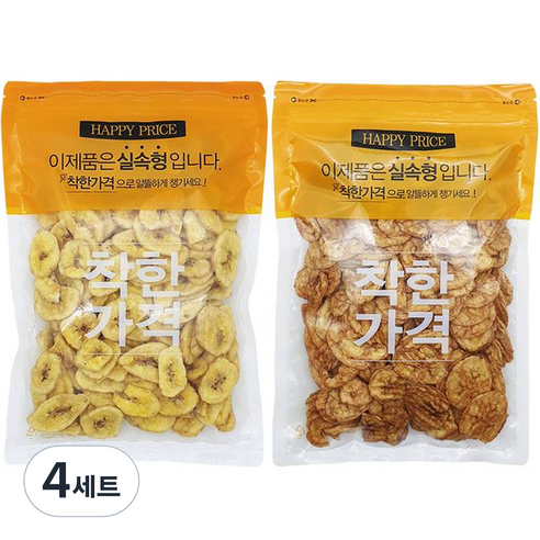 바나나칩 400g + 구운 바나나칩 400g 세트, 800g, 4세트