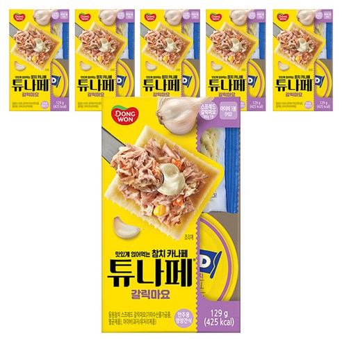 동원 튜나페 갈릭마요 통조림, 129g, 6개
