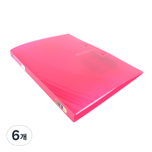 알파 비비드 컬러칩 더블레버화일 A4, 분홍, 6개