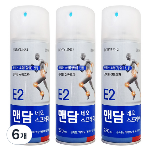보령 맨담 네오 스프레이 뿌리는파스 220ml, 6개, 1개입