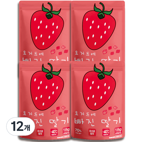 요거트에 빠진 딸기 과자 18g, 12개, 딸기 + 요거트 혼합맛