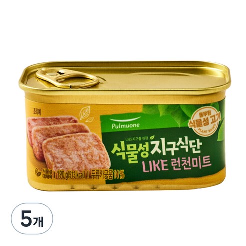 풀무원 식물성 지구식단 LIKE 런천미트, 5개, 190g