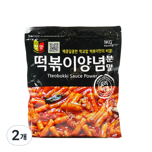 첫맛 떡볶이 양념 분말, 1kg, 1000ml, 2개