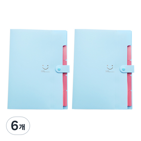 알로데 스마일 캔디 파일 케이스 32.4 x 23.6 x 1.9 cm, TYPE08 스카이, 6개