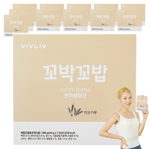 비브리브 꼬박꼬밥 한 끼 쉐이크 미숫가루, 280g, 12개