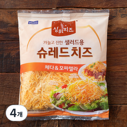상하치즈 샐러드용 슈레드 치즈, 210g, 1개입, 4개