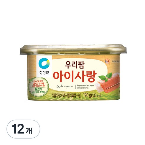 청정원 우리팜아이사랑, 190g, 12개