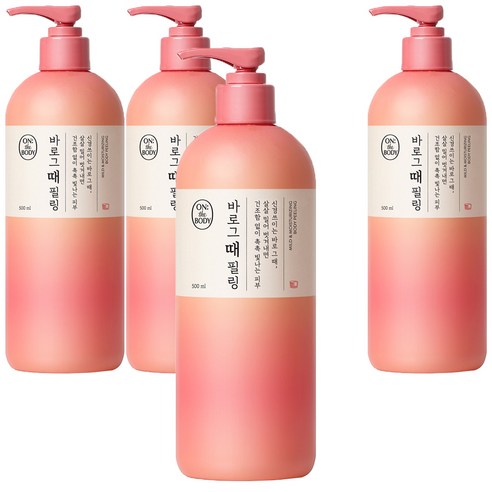 온더바디 바로그때필링 때밀이 바디필링 로즈향, 500ml, 4개