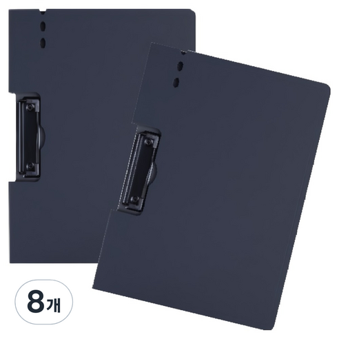 스타리움 가로형 A4 서류철 화이철 클립보드, 블랙, 8개