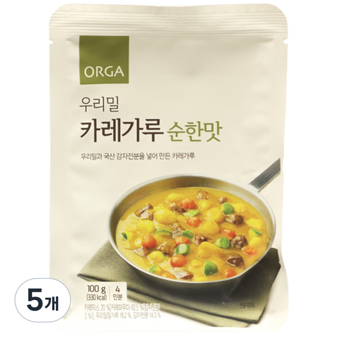 올가홀푸드 우리밀 카레가루 순한맛, 100g, 5개