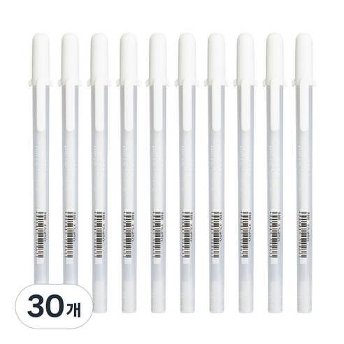 겔리롤 수플레 사쿠라 젤잉크펜 0.8mm, 화이트, 30개