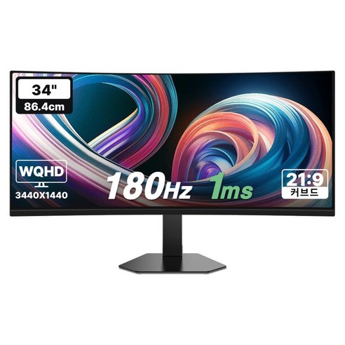 한성컴퓨터 UWQHD 1500R 커브드 180Hz 울트라와이드 게이밍 모니터, 86.4cm, TFG34Q14W(무결점)
