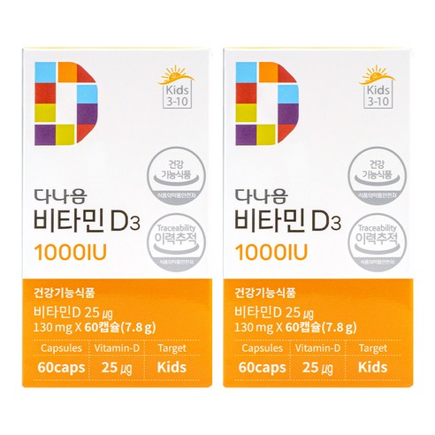 다나음 비타민 D3 1000IU, 60정, 2개