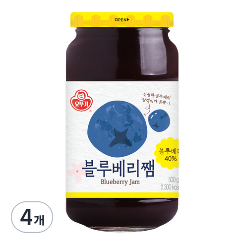 오뚜기 블루베리쨈 500G, 4개