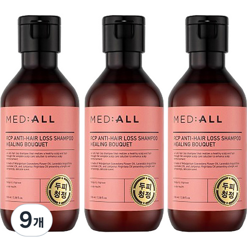 메디올 알시피 안티로스 두피청정 탈모완화 샴푸 힐링부케, 100ml, 9개