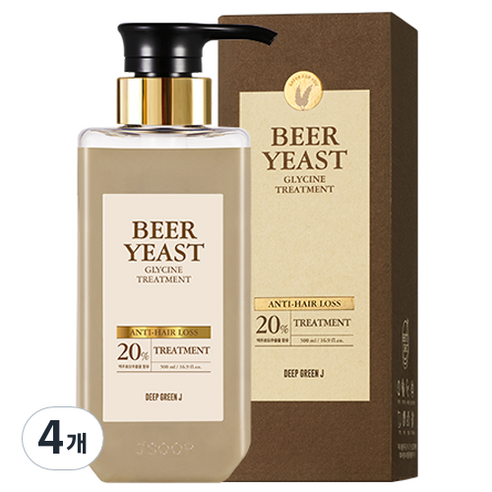 제이숲 맥주효모 글라이신 헤어트리트먼트, 500ml, 4개