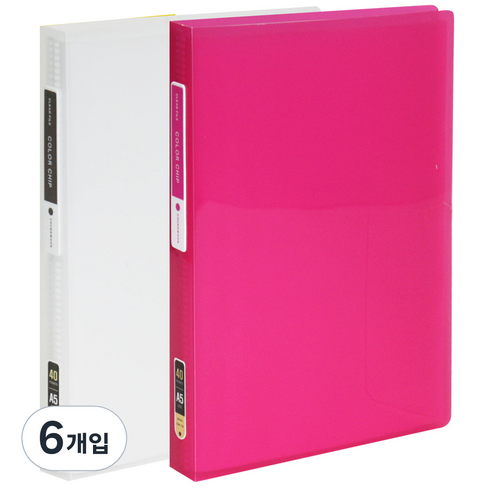 에코청운 칼라칩 클리어 화일 40매 A5, 랜덤 발송, 6개입