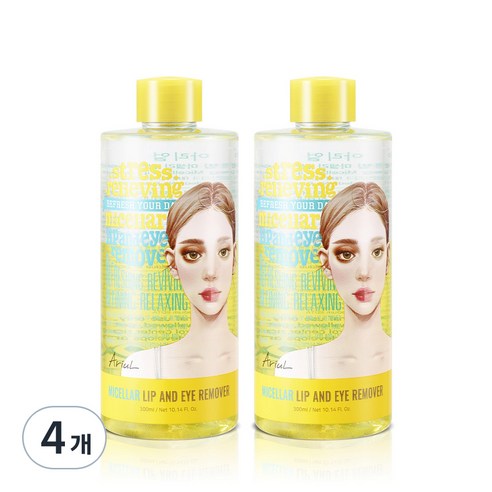 [비건뷰티] 아리얼 릴리빙 미셀라 립앤아이 리무버, 300ml, 4개