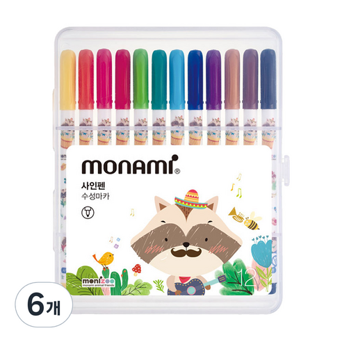 모나미 모니주 사인펜 12색, 남, 6개