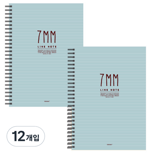 톡톡팬시 7mm라인 스프링노트, 민트, 12개입