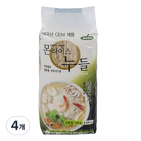 몬 라이스누들 비빔국수용, 250g, 4개