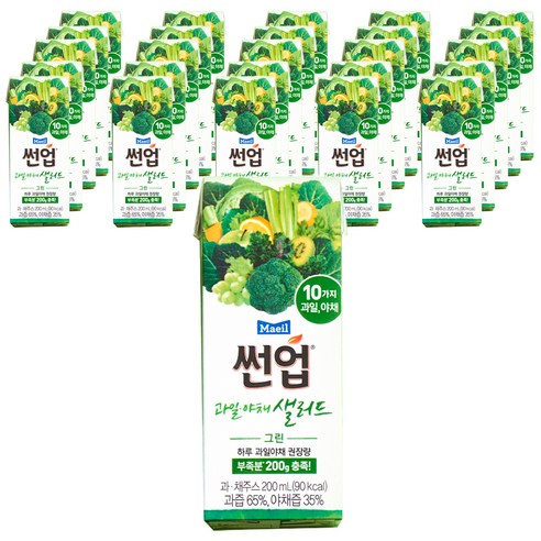 썬업 과일야채샐러드 그린 음료, 200ml, 144개입