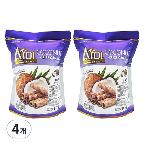 아로이 코코넛롤 크리스피롤 타로향, 80g, 4개