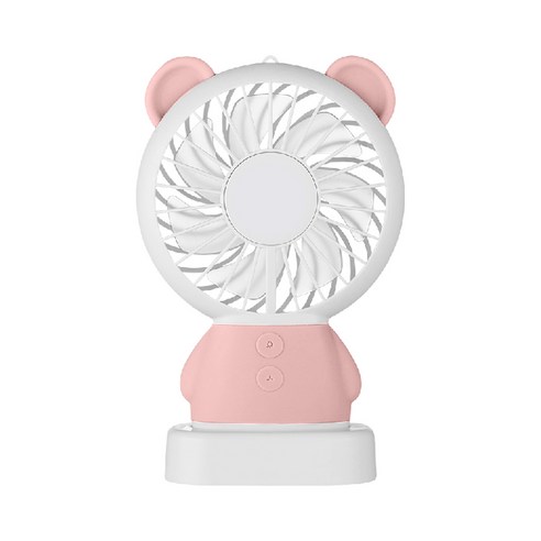누아트 캐릭터 핸디형 휴대용 선풍기, SMD-S5000B, 곰돌이(핑크)