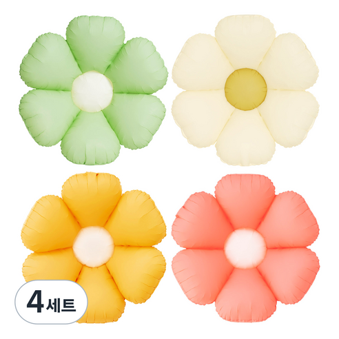 데이지 풍선 52cm 4종 세트, 유칼립투스, 크림, 머스타드, 로즈우드, 4세트