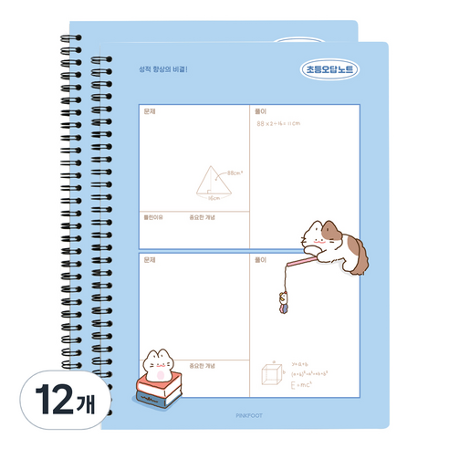 3000 냥냥 초등 오답노트, 블루, 12개